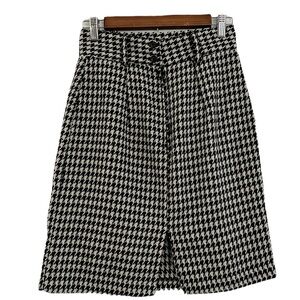 VINTAGE JEFFREY CRAIG HERRINGBONE PENCIL SKIRT BLACK WHITE SIZE 9